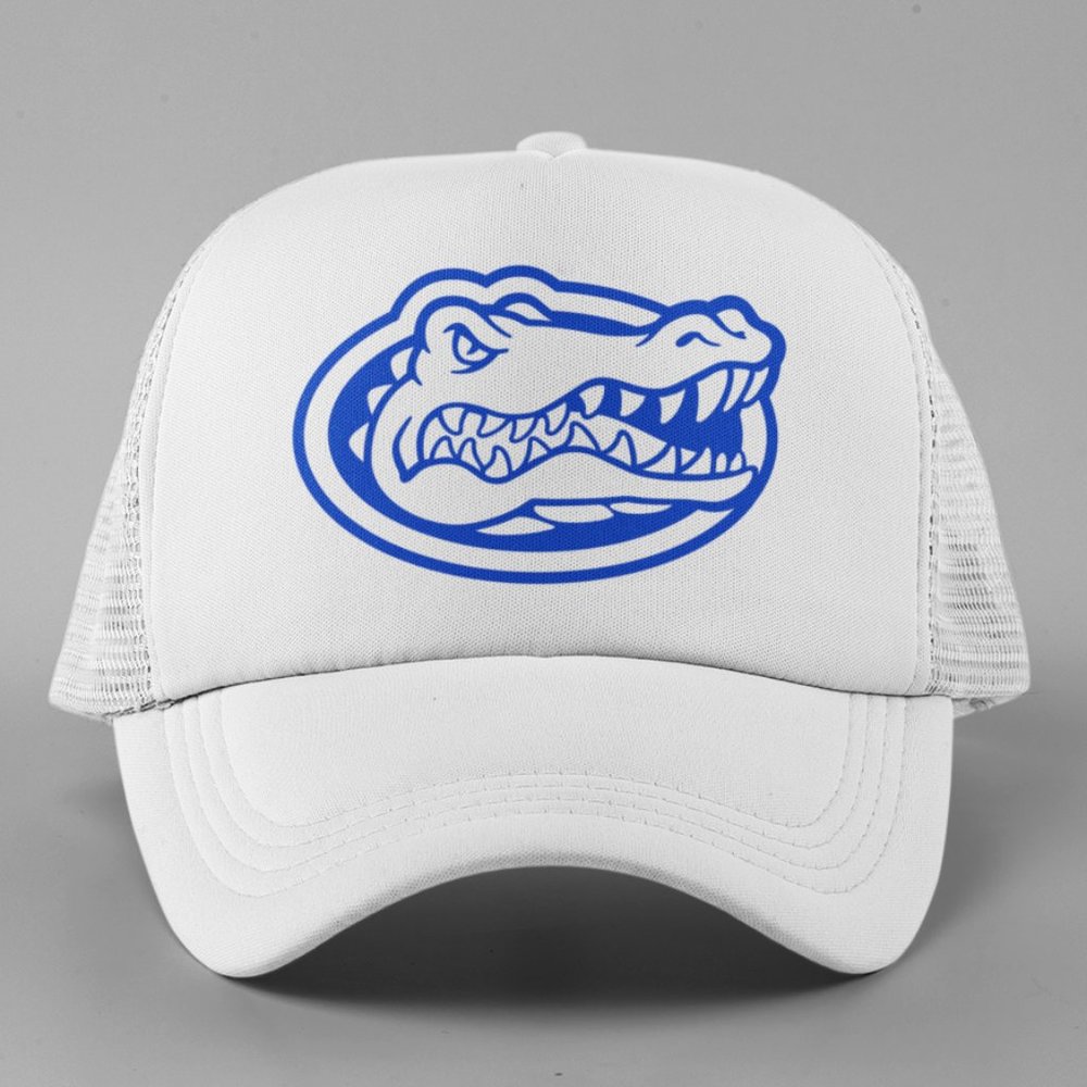 NEW Florida Gators Head Foam Trucker Mesh Snapback Hat WHITE